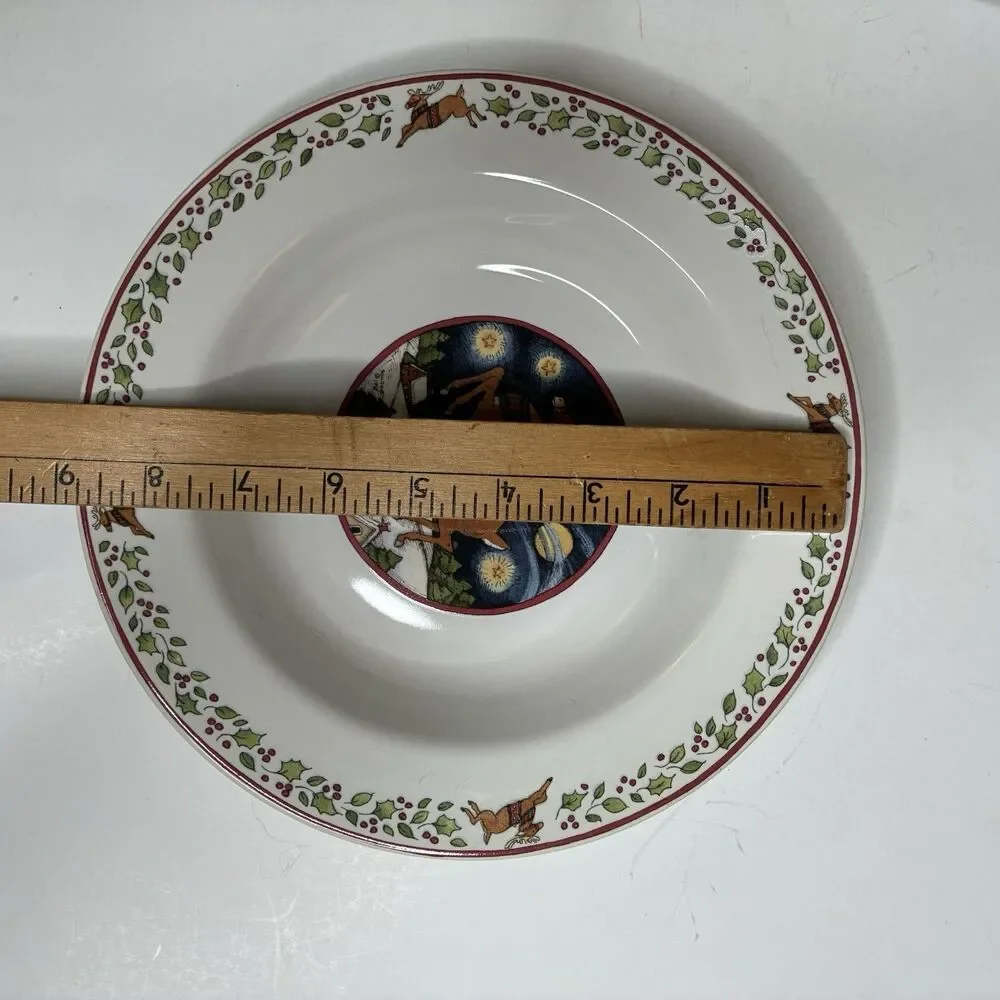 International China Susan Winget Over the Housetops Soup Bowls 9.25” Set Of 4